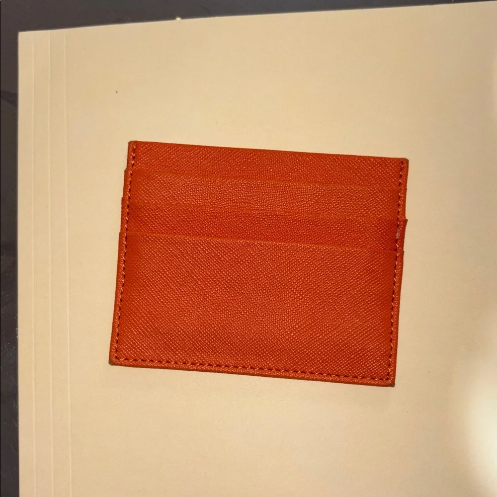 Orange leather 4 slot Card Holder wallet